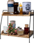 Coffee Bar Accessories and Organizer, 2 Tier Wood Coffee Tray for Bathroom Counter, Kitchen, Coffee Lover