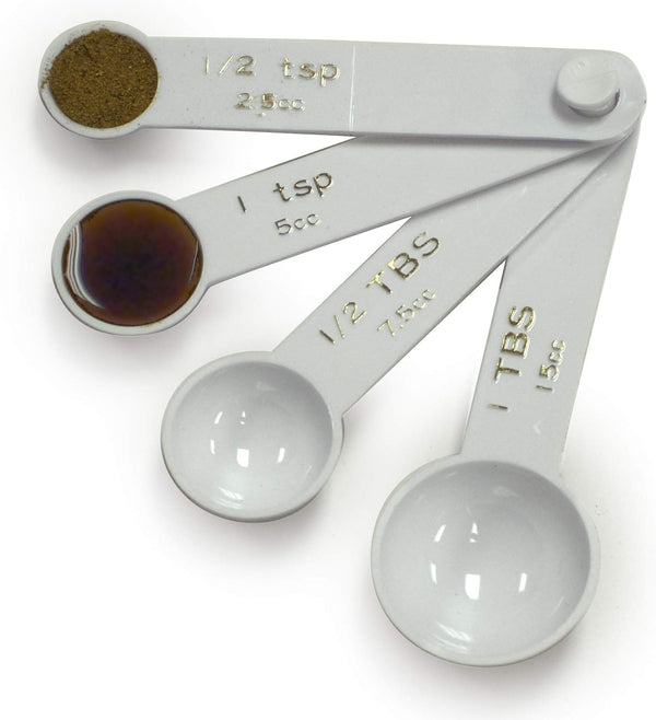 Norpro White Plastic Measuring Spoon Set, 4 Piece