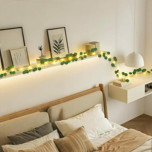 33 100 JMEXSUSS FT LED Eucalyptus Vine Fairy Lights, Vines with Lights Battery Operated with Remote, Eucalyptus Leaf