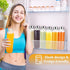 18 oz (6-Pack, PROBTTL Glass Juice Bottles with Lids Refillable Clear Glass Water Bottles with Stainless Steel Airtight