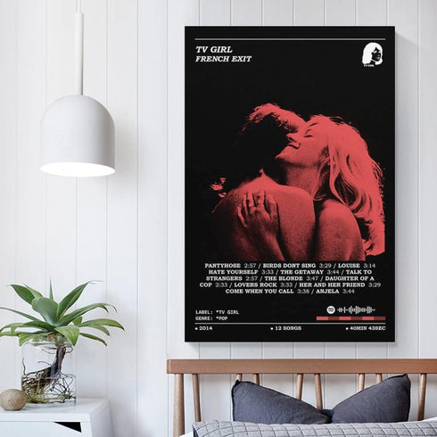 Tv Girl French Exit Posters for Room Aesthetic 90s Music Cover Poster Canvas Wall Art Canvas Poster Bedroom Decoration Landscape Office Valentine's Birthday Gift Unframe-style12x18inch(30x45cm)