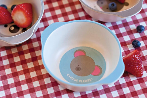 Red Rover Animal Bamboo Kid's Bowls, Multicolor Set of 4