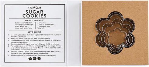 Santa Barbara Design Studio 5-Piece Baking Kits Cookie Cutter Gift Book Box, Flowers