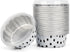 Beasea Disposable Ramekins with Lids, 50 Pack Black Dot in White Aluminum Foil Cups for Party, Wedding, Birthday