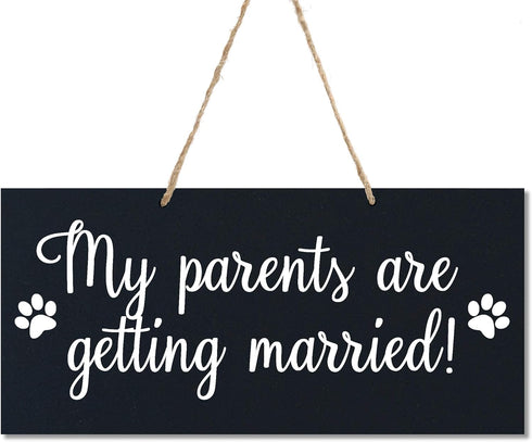 LifeSong Milestones Dog Wedding Sign Decor for Reception and Ceremony, 5.5x12, My Parents are Getting Married