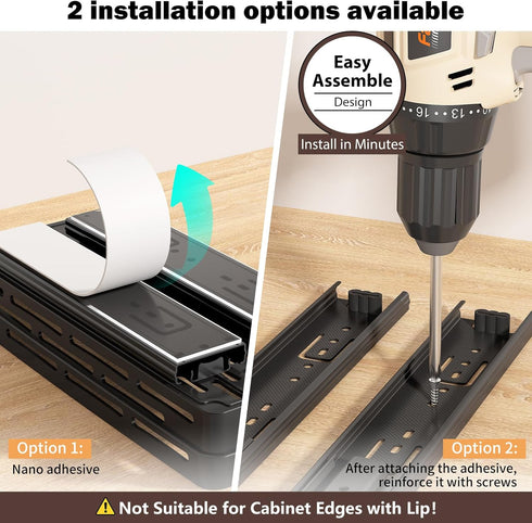DABIGE 3 Packs Need:12'' Highx11'' Deepx5'' 10 2 Pull Out Spice Rack Organizer for Cabinet, Slide Out Spice Racks