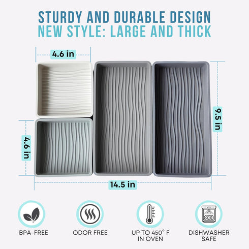 Large Silicone Baking Tray Dividers for Oven Cooking & Meal Prep, Easy to Clean Nonstick Baking Sheet
