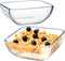 NUTRIUPS Glass Mixing Bowls Set, Microwave Safe Clear Glass Bowls for Mixing, Storing, Preparing, Square Bowl