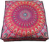 INDIAN CRAFT CASTLE 24" Red Peacock Mandala Barmeri Large Floor Pillow Cover