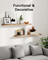 Set 4 15.75" 5.91" 0.98"H AMADA HOMEFURNISHING Floating Shelves, Paulownia Wood Wall Shelves for Living
