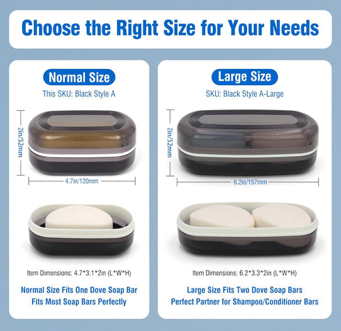 AIMAIAIMAI Travel Soap Container, Leakproof Soap Box, Travel Soap Holder with Removable Draining Layer, Portable Soap