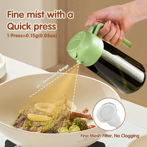 2PCS 16oz/470ml 2 1 YARRAMATE Oil Sprayer for Cooking with Stickers, Food-Grade in Olive Oil Dispenser Bottle