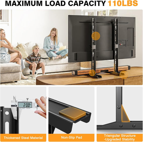 TAVR Furniture 20-75 Inch 110 lbs, 800x600 mm TAVR Universal Table Top TV Stand Mount, TV Legs for Most TVs