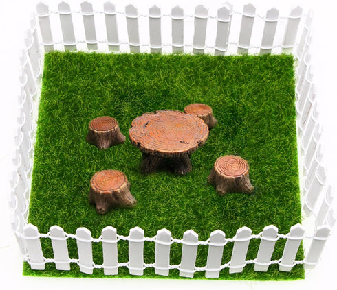 35 Inches Mini Fairy Garden Fence DIY Small Wood Decorative Picket Fence Micro Landscape Miniature Ornaments