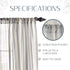 Elrene Home Fashions Hampton Stripe Sheer Window Curtain, 52" x 84" (1 Panel), Grey Color