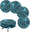 gearider Bar Stool Chair Cover, Blue Marble Pattern Super Comfy & Washable Round