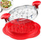 Large Chicken Shredder Tool with Twist, Brush & Fork, Visible Meat Shredder Machine, Ergonomic Handle, BPA Free, Red