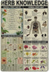 Herb Knowledge Metal Tin Signs - Herbal First Aid Kit Infographic Poster for Home Pharmacy and Kitchen Decor
