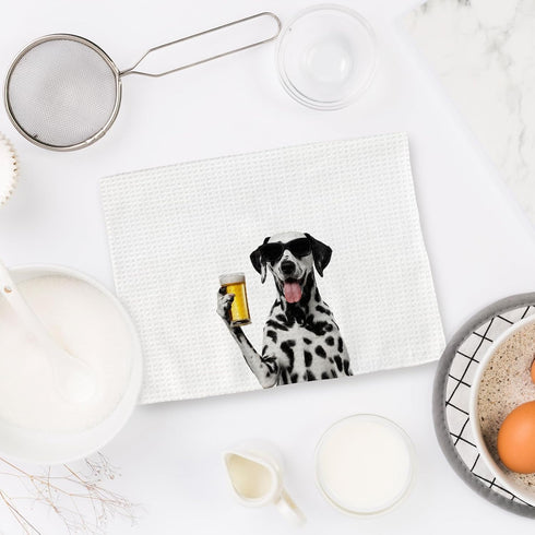 Set 2, Decor(16x24Inch) Dalmatian Gifts Wine Kitchen Towels of Gifts for Dalmatian Dog Wine Lovers Decorative Hand Dish
