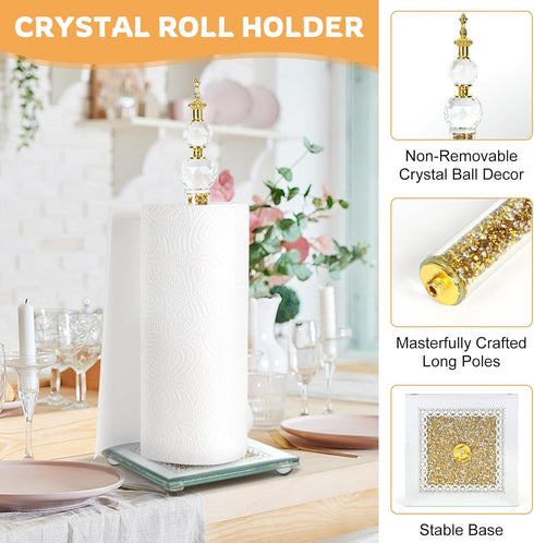 Countertop Countertop Paper Towel Holder Stand, Paper Towel Roll Dispenser Holders with Cube Base, Tissue Filled