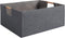 Foldable Fabric Storage Bin Box - Cotton Linen Storage Basket with Wooden Handles, Small Gray Decorative Organizer