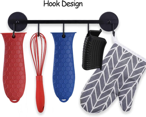 4 pcs Silicone Hot Handle Cover, Assist Pan Holder for Cast Iron Skillets and Traditional Pots - Black