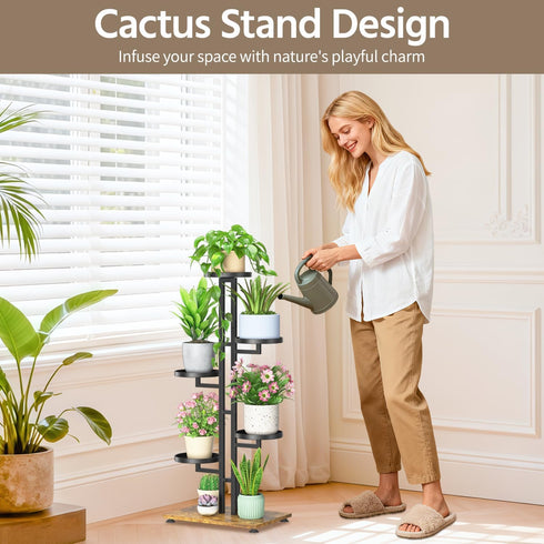 5 LASZOLA Black Tiered Plant Stand Indoors Heavy Duty Metal Rack, Sturdy Multi Level Shleving Hold Flowers, Larger