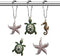 Molika 12PCS Rustproof Metal Shower Curtain Hooks Rings, Starfish Seahorse Turtle Decorative Bathroom Accessories