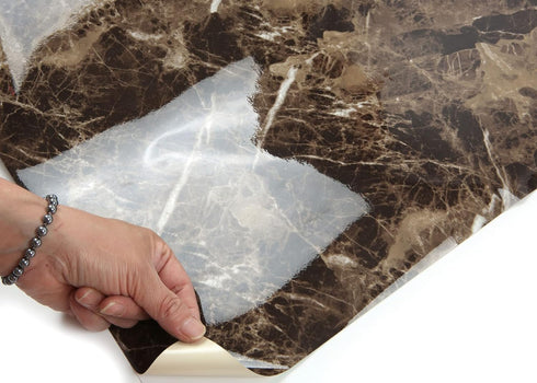 ROSEROSA Peel and Stick PVC Faux Marble Wallpaper, Self-Adhesive Covering for Counter Top Shelf Liner PGS4020