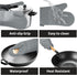 Hovico Silicone Oven Mitts, 2PCS Grey Oven Gloves with Non-Slip Waterproof, Heat Resistant 600 Degree