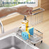 Countertop Consumest Sponge Holder for Kitchen Sink - Auto Draining Sink Caddy Organizer with Detachable Rack, High