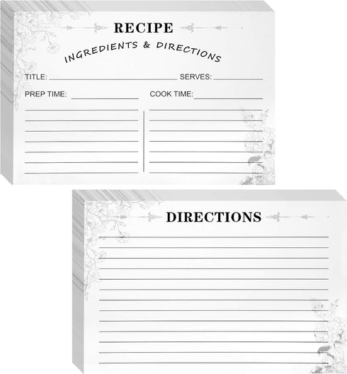 80 Pack 4 x 6 Inch Kraft Double Sided Recipe Cards, Thick Cardstock with Lines for Weddings, Bridal Shower, Gifts