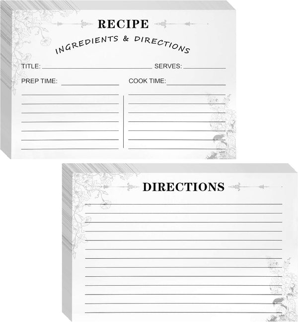 80 Pack 4 x 6 Inch Kraft Double Sided Recipe Cards, Thick Cardstock with Lines for Weddings, Bridal Shower, Gifts