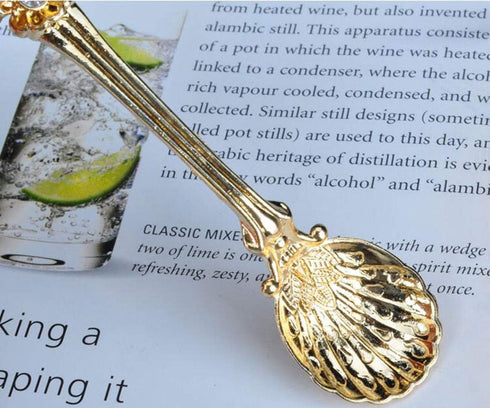 Yarlung Mini Coffee Spoons 16 Pack, 4.5 Inch Gold Vintage Spoon for Espresso, Tea, Dessert, Condiments