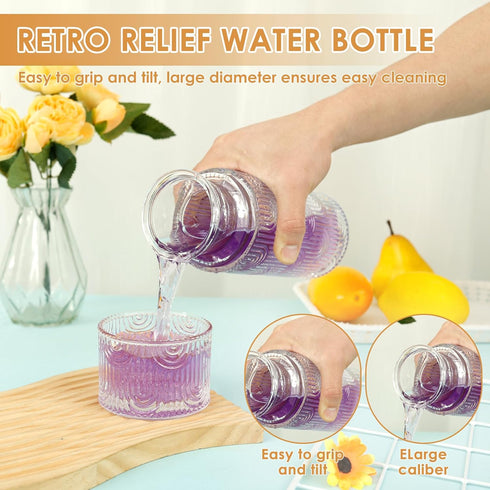 1Pcs Set Set Clear Night Carafe and Glass Dust Proof Glass Water Bottles with Cup Kit Versatile Night Water Bottle