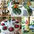 OurWarm 24pcs Large Artificial Tropical Palm Leaves, Faux Safari Leaves Monstera Fake Leaves for Birthday Party Safari