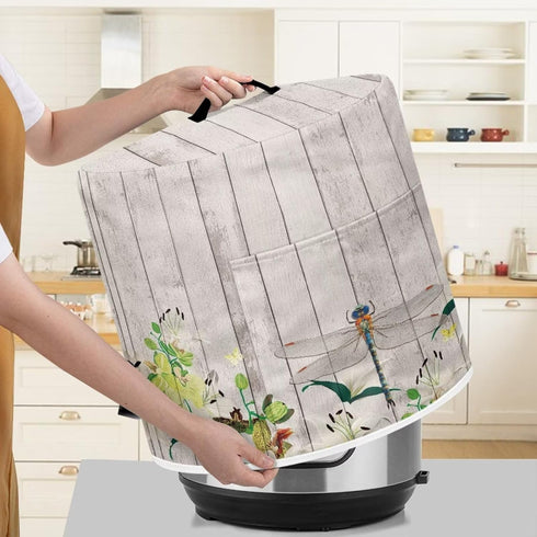 DISNIMO Wood Dragonfly Dust Cover for Electric Pressure Cooker, Insulated Protective Cover