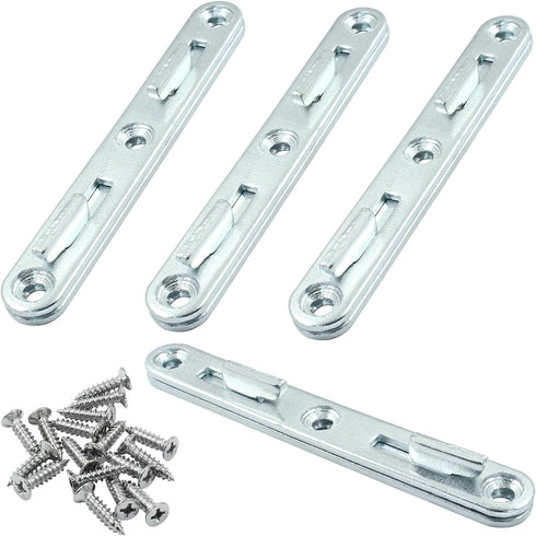4 Sets 5" Bed Rail Fasteners, Wood Bed Rail Fittings Furniture Hardware