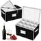 VERONLY China Storage Containers - Stemware Storage Cases for 12 Wine Champagne Glasses, 2 Pack with Dividers