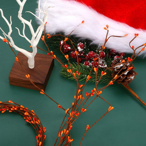 WILLBOND 64 Feet Ply Pip Berry Garland for Christmas Winter Decor, 30 Packs for Wreaths & Wedding Crowns