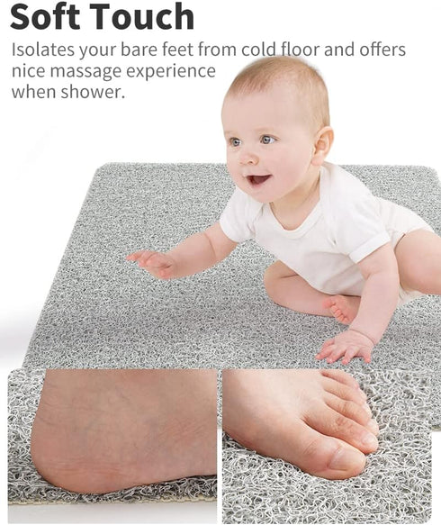 24x24 Non Slip Shower Mat, Comfortable Bath mat for Textured Surface,Quick Drying Easy Cleaning Shower Floor Mat