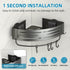 Onemake Corner Shower Caddy Suction Cup, Aluminum Wall Mounted Organizer Shelves Storage Rack with Towel Bar for Small