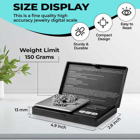Digital Pocket Scale, 0.01gX150g,Electronic Smart Weigh Scale,Portable, Small Jewelry Scale Grams and Ounces,Mini Scale with LCD Display,Tare, Black