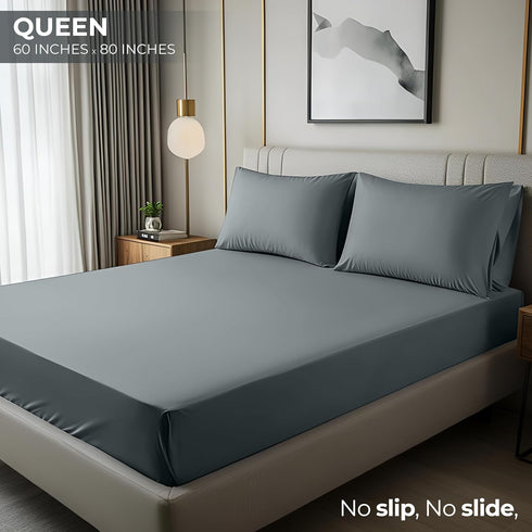 Utopia Bedding Queen Fitted Sheet - Deep Pocket Bottom Sheet - Soft Microfiber - Easy Care - 1 Fitted Sheet Only (Grey)