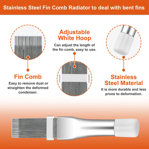 Cenipar 2PCS Air Conditioner Condenser Fin Comb Set, Includes FCR6 Fin Comb and Stainless Radiator Fin Comb