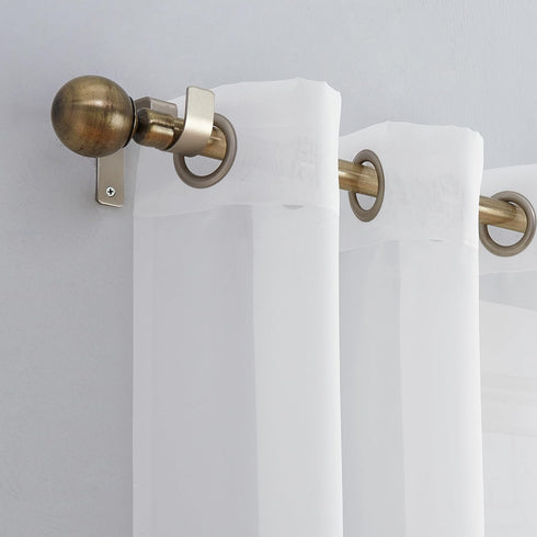 No. 918 Emily Sheer Voile Grommet Curtain Panel - 59" x 63", White
