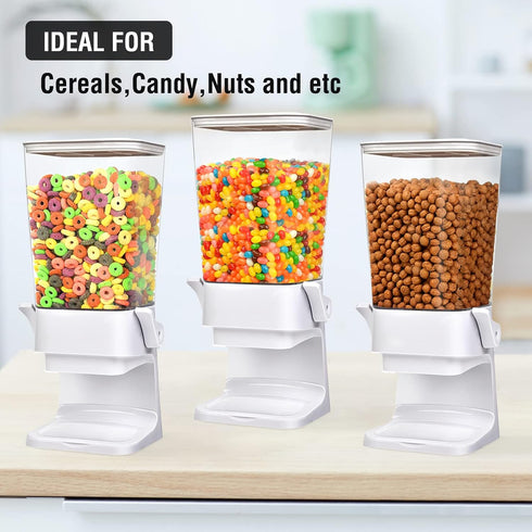 Double Cereal Dispenser - Large Countertop Storage Containers for Pantry Dry Food, 2PC