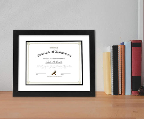 Golden State Art 11x14 Diploma Frame for 8.5x11 Document & Certificates with Mat, Solid Wood, 1 Pack