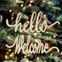 Hello Welcome Wood Sign Cutout, Wooden Letter Sign DIY Block Words for Home Door Wall Art Decoration