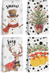 Hanamiya Na 4 Pcs Christmas Kitchen Towels, Merry Christmas Tree Reindeer Tea Hand Towel,